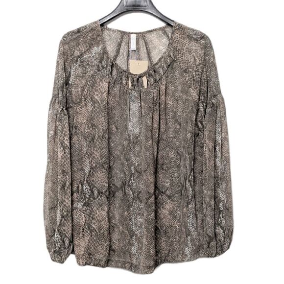 NWT GENTLE FAWN Maise Snake Chiffon Blouse S - Picture 2 of 8